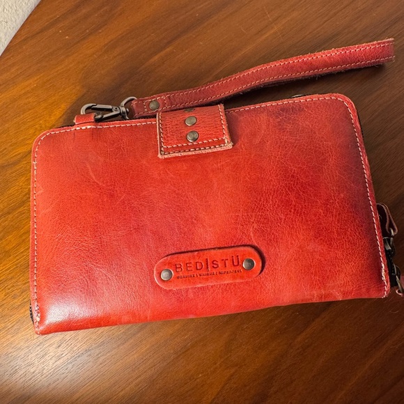 Bed Stu Rustic Red Flee Leather Wristlet - Picture 5 of 9
